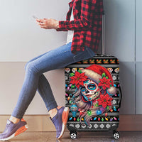 Mexican Sugar Skull Lady Christmas Luggage Cover Feliz Navidad Mexico - Wonder Print Shop