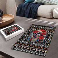 Mexican Sugar Skull Lady Christmas Puzzle Feliz Navidad Mexico - Wonder Print Shop