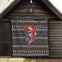 Mexican Sugar Skull Lady Christmas Quilt Feliz Navidad Mexico - Wonder Print Shop