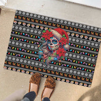 Mexican Sugar Skull Lady Christmas Rubber Doormat Feliz Navidad Mexico - Wonder Print Shop