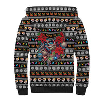 Mexican Sugar Skull Lady Christmas Sherpa Hoodie Feliz Navidad Mexico - Wonder Print Shop