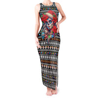 Mexican Sugar Skull Lady Christmas Tank Maxi Dress Feliz Navidad Mexico - Wonder Print Shop