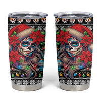 Mexican Sugar Skull Lady Christmas Tumbler Cup Feliz Navidad Mexico - Wonder Print Shop
