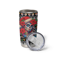 Mexican Sugar Skull Lady Christmas Tumbler Cup Feliz Navidad Mexico - Wonder Print Shop