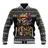 Mexican Sugar Skull Spanish Christmas Baseball Jacket Feliz Navidad Mexico - Wonder Print Shop