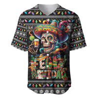 Mexican Sugar Skull Spanish Christmas Baseball Jersey Feliz Navidad Mexico - Wonder Print Shop
