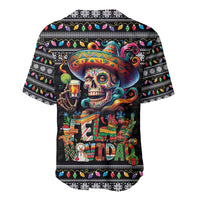 Mexican Sugar Skull Spanish Christmas Baseball Jersey Feliz Navidad Mexico - Wonder Print Shop