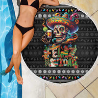 Mexican Sugar Skull Spanish Christmas Beach Blanket Feliz Navidad Mexico - Wonder Print Shop