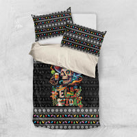Mexican Sugar Skull Spanish Christmas Bedding Set Feliz Navidad Mexico - Wonder Print Shop