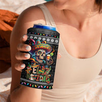 Mexican Sugar Skull Spanish Christmas 4 in 1 Can Cooler Tumbler Feliz Navidad Mexico - Wonder Print Shop