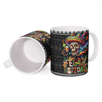Mexican Sugar Skull Spanish Christmas Ceramic Mug Feliz Navidad Mexico - Wonder Print Shop