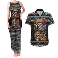 Mexican Sugar Skull Spanish Christmas Couples Matching Tank Maxi Dress and Hawaiian Shirt Feliz Navidad Mexico - Wonder Print Shop