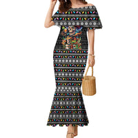 Mexican Sugar Skull Spanish Christmas Family Matching Mermaid Dress and Hawaiian Shirt Feliz Navidad Mexico - Wonder Print Shop