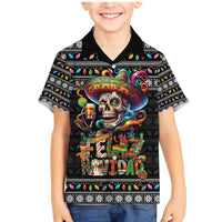 Mexican Sugar Skull Spanish Christmas Family Matching Mermaid Dress and Hawaiian Shirt Feliz Navidad Mexico - Wonder Print Shop
