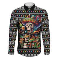 Mexican Sugar Skull Spanish Christmas Family Matching Off Shoulder Maxi Dress and Hawaiian Shirt Feliz Navidad Mexico - Wonder Print Shop