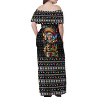 Mexican Sugar Skull Spanish Christmas Family Matching Off Shoulder Maxi Dress and Hawaiian Shirt Feliz Navidad Mexico - Wonder Print Shop