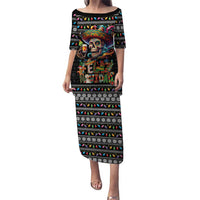 Mexican Sugar Skull Spanish Christmas Family Matching Puletasi and Hawaiian Shirt Feliz Navidad Mexico - Wonder Print Shop