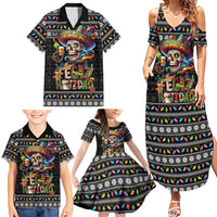Mexican Sugar Skull Spanish Christmas Family Matching Summer Maxi Dress and Hawaiian Shirt Feliz Navidad Mexico - Wonder Print Shop