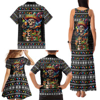Mexican Sugar Skull Spanish Christmas Family Matching Tank Maxi Dress and Hawaiian Shirt Feliz Navidad Mexico - Wonder Print Shop
