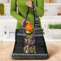 Mexican Sugar Skull Spanish Christmas Grocery Bag Feliz Navidad Mexico - Wonder Print Shop