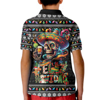 Mexican Sugar Skull Spanish Christmas Kid Polo Shirt Feliz Navidad Mexico - Wonder Print Shop
