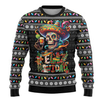 Mexican Sugar Skull Spanish Christmas Ugly Christmas Sweater Feliz Navidad Mexico - Wonder Print Shop