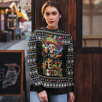 Mexican Sugar Skull Spanish Christmas Ugly Christmas Sweater Feliz Navidad Mexico - Wonder Print Shop