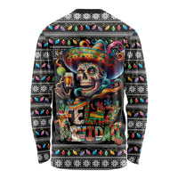 Mexican Sugar Skull Spanish Christmas Long Sleeve Shirt Feliz Navidad Mexico - Wonder Print Shop