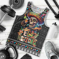 Mexican Sugar Skull Spanish Christmas Men Tank Top Feliz Navidad Mexico - Wonder Print Shop