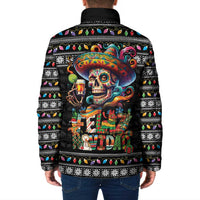 Mexican Sugar Skull Spanish Christmas Padded Jacket Feliz Navidad Mexico - Wonder Print Shop
