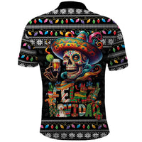 Mexican Sugar Skull Spanish Christmas Polo Shirt Feliz Navidad Mexico - Wonder Print Shop