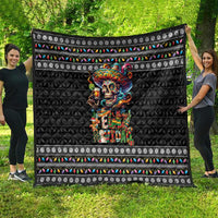 Mexican Sugar Skull Spanish Christmas Quilt Feliz Navidad Mexico - Wonder Print Shop