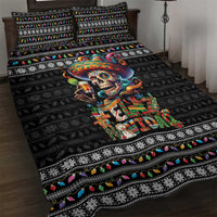 Mexican Sugar Skull Spanish Christmas Quilt Bed Set Feliz Navidad Mexico - Wonder Print Shop
