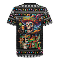 Mexican Sugar Skull Spanish Christmas Rugby Jersey Feliz Navidad Mexico - Wonder Print Shop