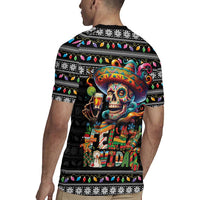 Mexican Sugar Skull Spanish Christmas Rugby Jersey Feliz Navidad Mexico - Wonder Print Shop