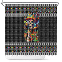 Mexican Sugar Skull Spanish Christmas Shower Curtain Feliz Navidad Mexico - Wonder Print Shop