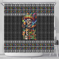Mexican Sugar Skull Spanish Christmas Shower Curtain Feliz Navidad Mexico - Wonder Print Shop