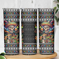 Mexican Sugar Skull Spanish Christmas Skinny Tumbler Feliz Navidad Mexico - Wonder Print Shop