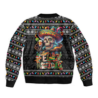 Mexican Sugar Skull Spanish Christmas Sleeve Zip Bomber Jacket Feliz Navidad Mexico - Wonder Print Shop