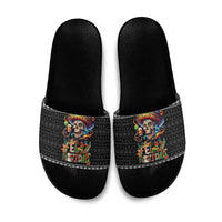 Mexican Sugar Skull Spanish Christmas Slide Sandals Feliz Navidad Mexico - Wonder Print Shop