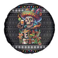Mexican Sugar Skull Spanish Christmas Spare Tire Cover Feliz Navidad Mexico - Wonder Print Shop