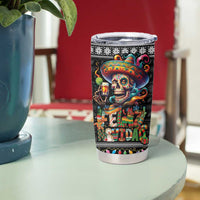 Mexican Sugar Skull Spanish Christmas Tumbler Cup Feliz Navidad Mexico - Wonder Print Shop