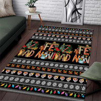 Mexican Sumbrero and Snowman Christmas Area Rug Feliz Navidad Mexico - Wonder Print Shop