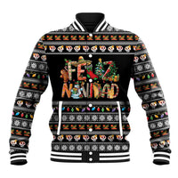 Mexican Sumbrero and Snowman Christmas Baseball Jacket Feliz Navidad Mexico - Wonder Print Shop