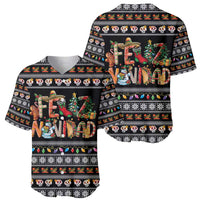 Mexican Sumbrero and Snowman Christmas Baseball Jersey Feliz Navidad Mexico - Wonder Print Shop