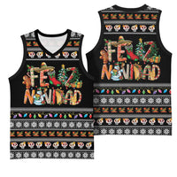 Mexican Sumbrero and Snowman Christmas Basketball Jersey Feliz Navidad Mexico - Wonder Print Shop