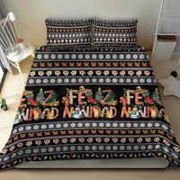 Mexican Sumbrero and Snowman Christmas Bedding Set Feliz Navidad Mexico - Wonder Print Shop