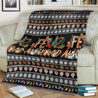 Mexican Sumbrero and Snowman Christmas Blanket Feliz Navidad Mexico - Wonder Print Shop