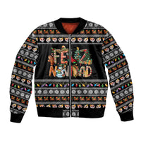 Mexican Sumbrero and Snowman Christmas Bomber Jacket Feliz Navidad Mexico - Wonder Print Shop