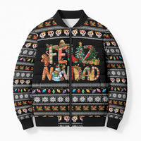 Mexican Sumbrero and Snowman Christmas Bomber Puffer Jacket Feliz Navidad Mexico - Wonder Print Shop